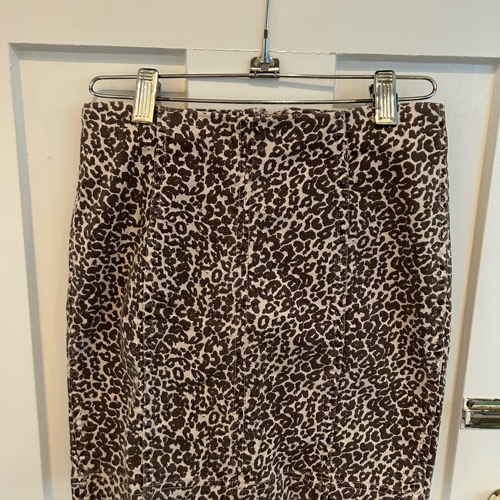 Free People Cotton Leopard Mini Skirt Size 0